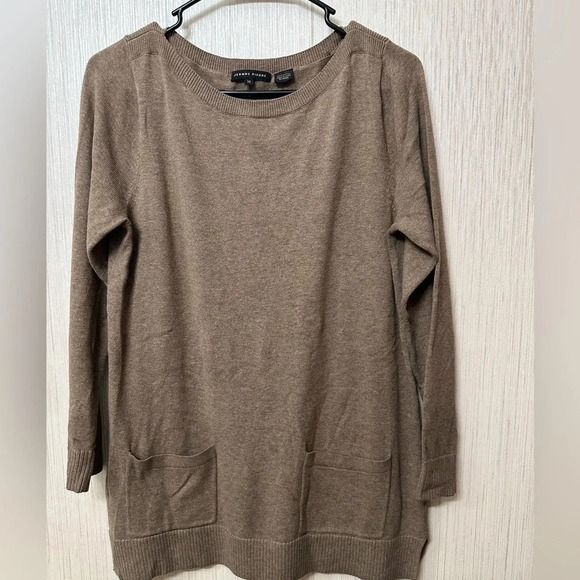 JEANNE PIERRE  Women's M Boat Neck Sweater Top , 2 Front Pockets - Picture 1 of 5